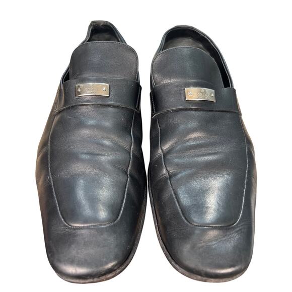 Vintage Gucci Men’s Florence Black Leather Slip On Loafers Size 8 D main image 12